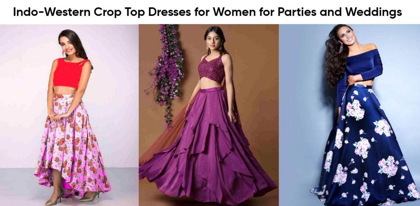 Incredible Indo-Western Crop Top Dress Ideas for Women to Ace Parties
